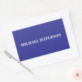 Chic Plain Deep Blue Persoonlijke naam Rechthoekige Sticker (Envelop)