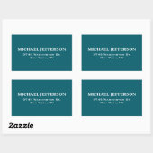 Chic Plain Donkere Blauwgroen Kleur Gepersonalisee Rechthoekige Sticker (Vel)