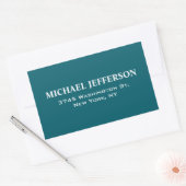 Chic Plain Donkere Blauwgroen Kleur Gepersonalisee Rechthoekige Sticker (Envelop)