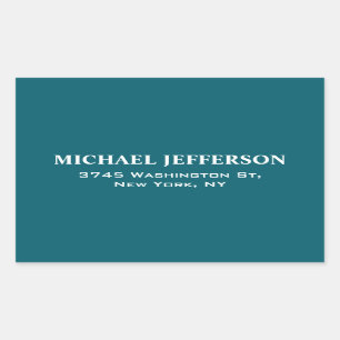 Chic Plain Donkere Blauwgroen Kleur Gepersonalisee Rechthoekige Sticker