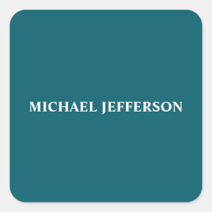 Chic Plain Donkere Blauwgroen Kleur Gepersonalisee Vierkante Sticker