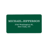 Chic Plain Hunter Groene Kleur Gepersonaliseerde C Etiket (Voorkant)