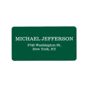 Chic Plain Hunter Groene Kleur Gepersonaliseerde C Etiket