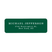 Chic Plain Hunter Groene Kleur Gepersonaliseerde C Etiket (Voorkant)