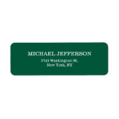 Chic Plain Hunter Groene Kleur Gepersonaliseerde C Etiket (Voorkant)