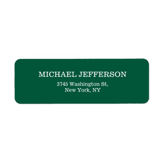 Chic Plain Hunter Groene Kleur Gepersonaliseerde C Etiket (Voorkant)