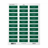 Chic Plain Hunter Groene Kleur Gepersonaliseerde C Etiket (Full Sheet)