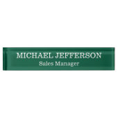 Chic Plain Hunter Groene Kleur Gepersonaliseerde C Naambordje (Voorkant)