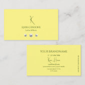 Chic Plain Light Yellow met monogram en juwelen Visitekaartje (Voorkant / Achterkant)