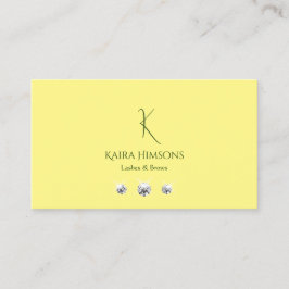 Chic Plain Light Yellow met monogram en juwelen Visitekaartje
