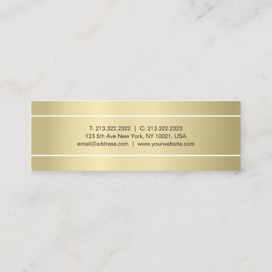 Chic Plain Modern Professional Elegant Gold-look Mini Visitekaartje (Achterkant)