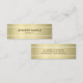 Chic Plain Modern Professional Elegant Gold-look Mini Visitekaartje (Voorkant / Achterkant)