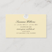 Chic Plain Peach Beige White Rose met Initialen Visitekaartje (Achterkant)
