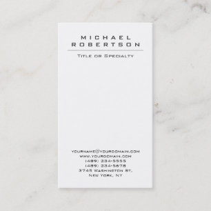 Chic Plain Verticaal Wit Uniek Visitekaartje