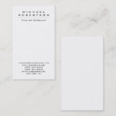 Chic Plain Verticaal Wit Uniek Visitekaartje (Voorkant / Achterkant)