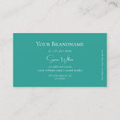 Chic Plain White en Blauwgroen met Logo Profession Visitekaartje (Achterkant)