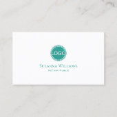 Chic Plain White en Blauwgroen met Logo Profession Visitekaartje (Voorkant)