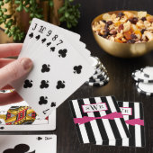 CHIC PLAYCARDS_BLACK/WHITE STRIPES/PINK SPEELKAARTEN (Insitu)