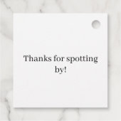 Chic Playful Energy Dalmatian Spot Pattern Bedankjes Labels (Achterkant)