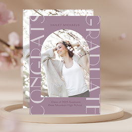 Chic Plum Two Photo Afstuderen Kaart