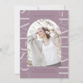 Chic Plum Two Photo Afstuderen Kaart (Voorkant)