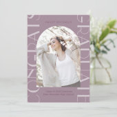 Chic Plum Two Photo Afstuderen Kaart (Staand voorkant)