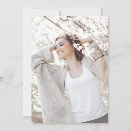 Chic Plum Two Photo Afstuderen Kaart (Achterkant)