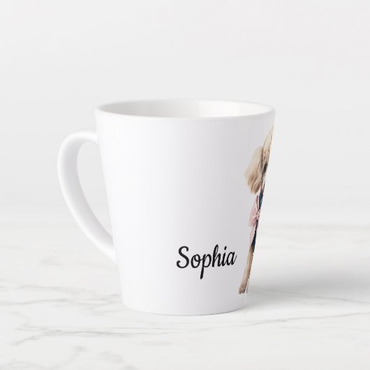 Chic Poedel in roze en blauw Latte Mok (Linkerhoek)