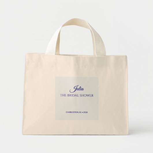 Chic Poederblauw Minimalistisch Script Toekomstige Mini Tote Bag (Voorkant)