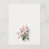 Chic Poinsettia bessen gebladerte bruiloft details Informatiekaartje (Achterkant)