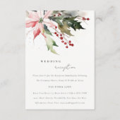 Chic Poinsettia bessen gebladerte bruiloft recepti Informatiekaartje (Voorkant)