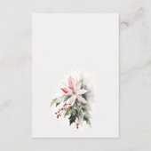 Chic Poinsettia bessen gebladerte bruiloft recepti Informatiekaartje (Achterkant)