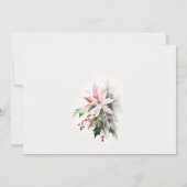 Chic Poinsettia bessen gebladerte repetitie diner Kaart (Achterkant)