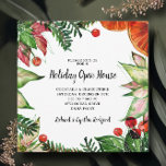 Chic Poinsettia en Sinaasappels Kerst Kaart<br><div class="desc">Mooie poinsettias,  bessen,  oranje plakjes en groenblijvende takken met uw feestinformatie in chique belettering,  deze kerstfeestuitnodigingen zijn perfect voor uw speciale gelegenheid. OVEREENKOMENDE objecten in ons collectie.</div>