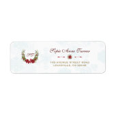Chic Poinsettia Winter Wreath Snowflakes Wedding Etiket (Voorkant)