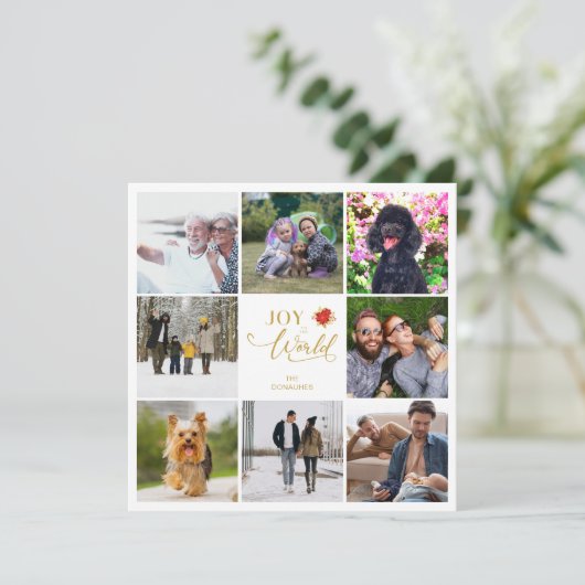 Chic Poinsettias Collage 8 Kerstmis (Staand voorkant)