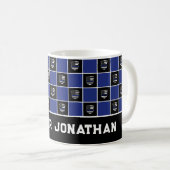Chic-politieagent Thin Blue Line Badge Patroon Koffiemok (Voorkant rechts)