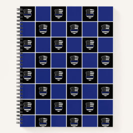 Chic-politieagent Thin Blue Line Badge Patroon Notitieboek