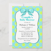 Chic Polka Dot Couple's Baby shower Invitation Kaart (Voorkant)