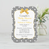 Chic Polka Dot Couple's Baby shower Invitation Kaart (Staand voorkant)