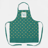 Chic Polka Dot Gold Hearts Monogram Turquoise Schort (Voorkant)
