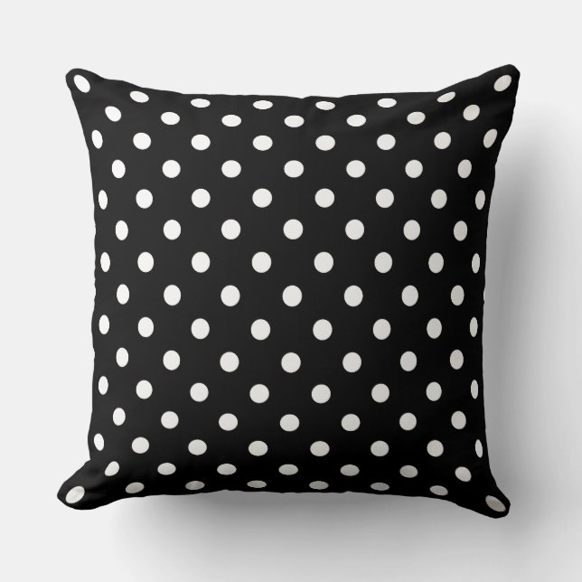 Chic Polka Dot Party Zwart-wit esthetiek Kussen (Voorkant)