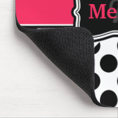 Chic Polka Dots Hot Pink Black White - aangepaste Muismat (Hoek)