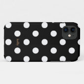 Chic Polka Dots iPhone Hoesjes (Zwart) (Achterkant (horizontaal))