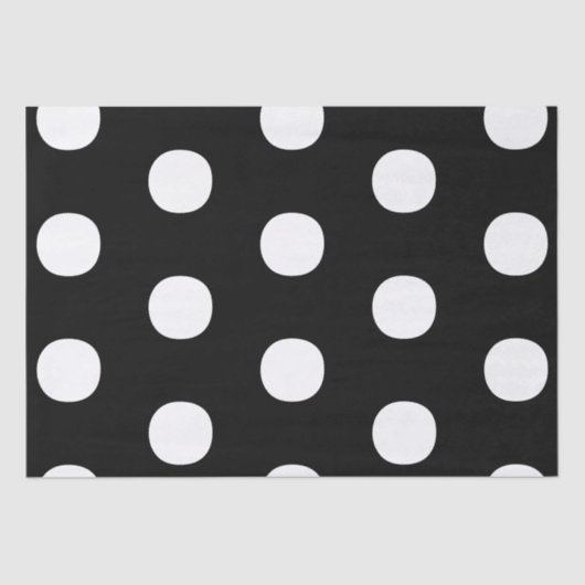 Chic polka stipt zwart wit groot gedurfd modern tissuepapier (Voorkant)