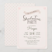 chic Polkadot  afstudeerfeest Kaart (Voorkant / Achterkant)