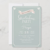 chic Polkadot afstudeerfeest Kaart (Voorkant)