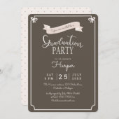 chic Polkadot  afstudeerfeest Kaart (Voorkant / Achterkant)