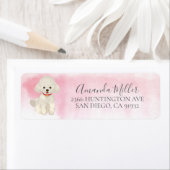 Chic Poodle Return-adreslabel Etiket (Insitu)