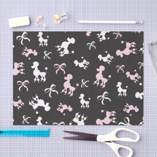 Chic Poodles Roze en Zwart Tissuepapier (Craft)